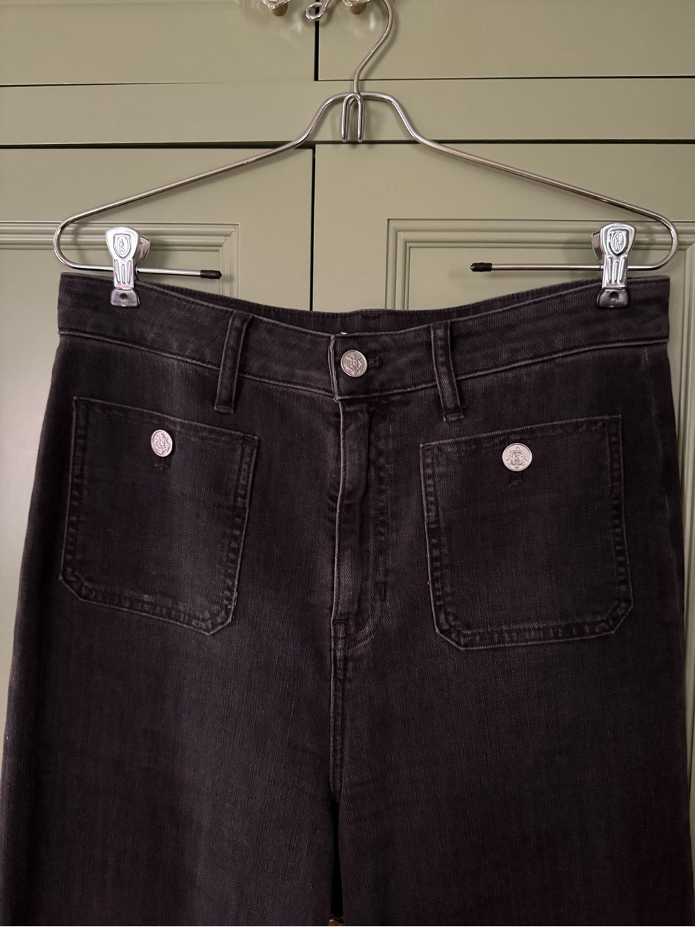 J.Crew ‘70’s Vibe High-Rise Wide Leg Sailor Women’s Jeans Vintage Black, Size 28 - Picture 6 of 9